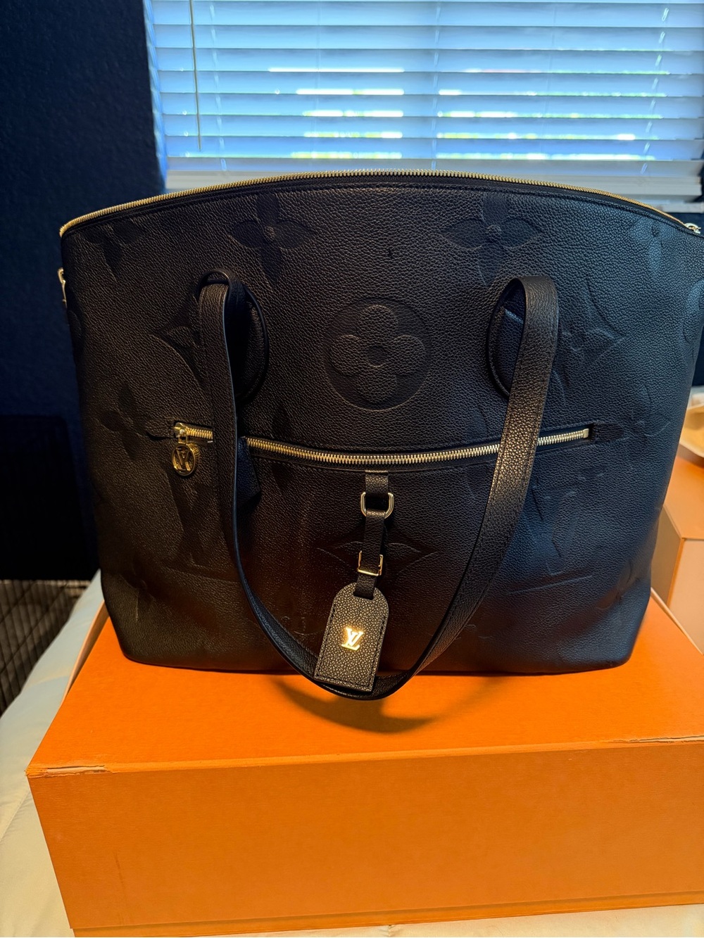 Louis Vuitton Black Embossed Monogram Large Travel Bag